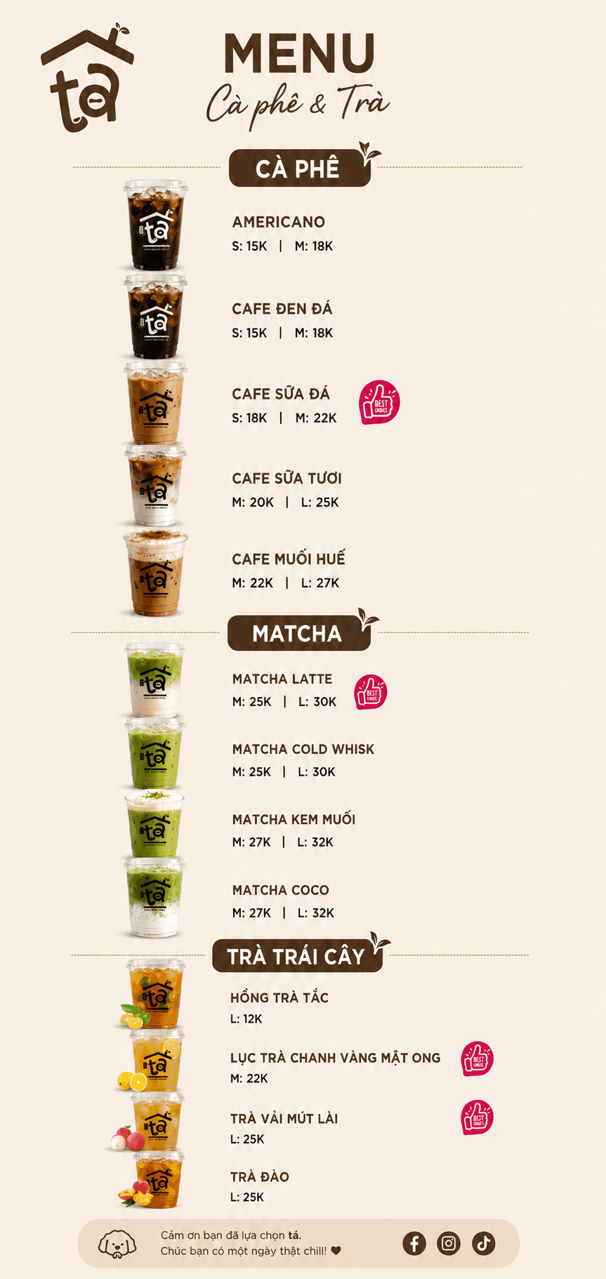 Nhà Ta Menu Board Mobile